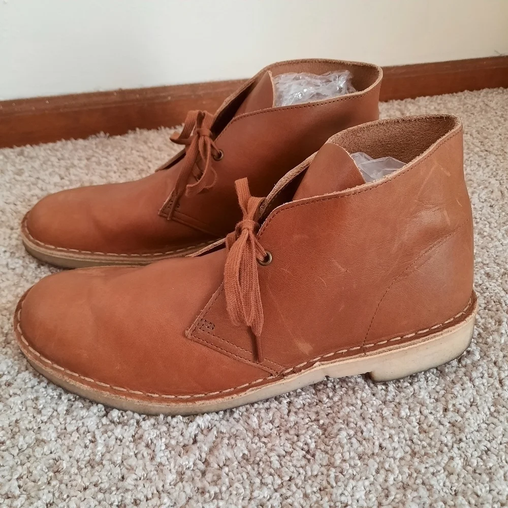 Clarks Originals Desert Chukka Boots Dark Tan Genuine Leather 26162422 Size 11